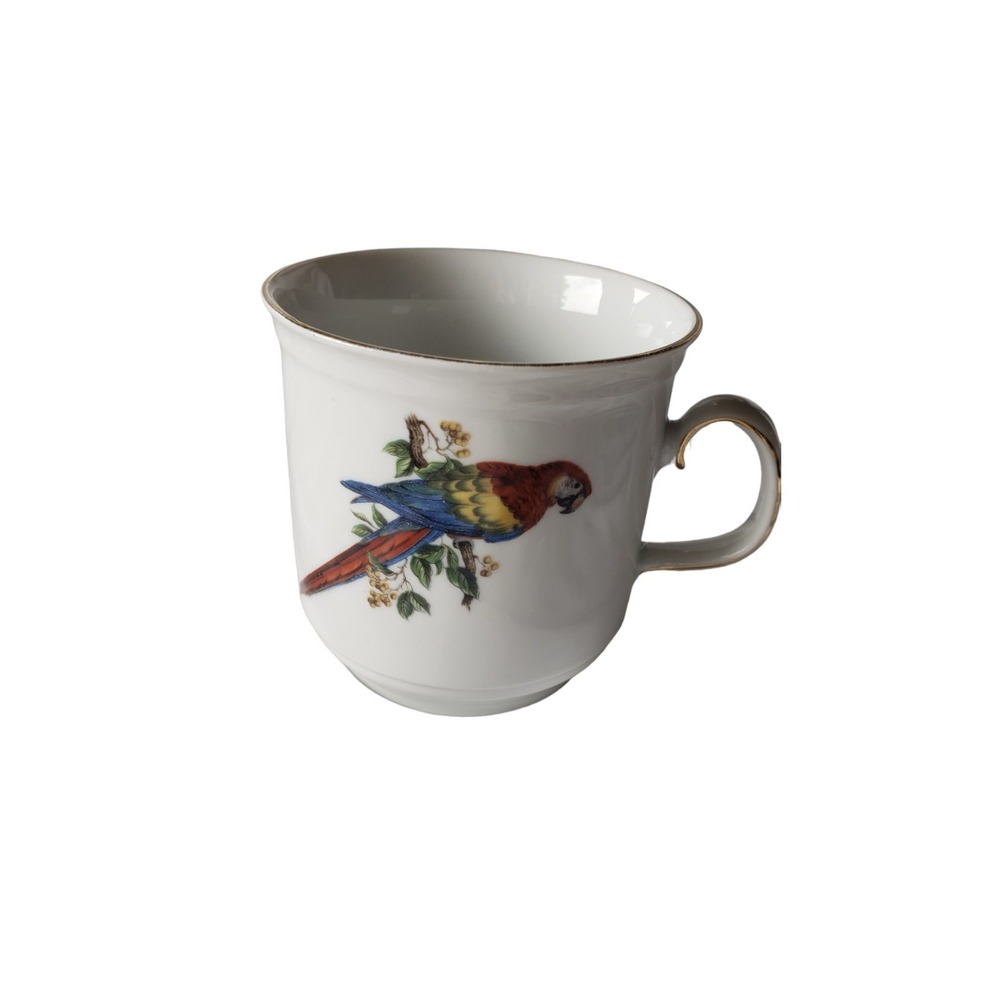 Bavaria Schumann Arzberg Germany Coffee Mug‎ with Parrot Gold Trim